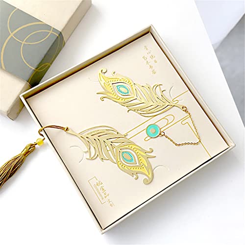 OISNGWNG Metal Bookmark Original Design Peacock Literature and Art Retro Antique Chinese Student Supplies
