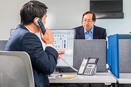 Poly Edge E350 IP Desk Phones (Plantronics + Polycom) – Easy to Install with Included Wi-Fi – 8-line Keys Supporting up to 32 Lines - Integrated Bluetooth for Mobile Phone and Headset Pairing