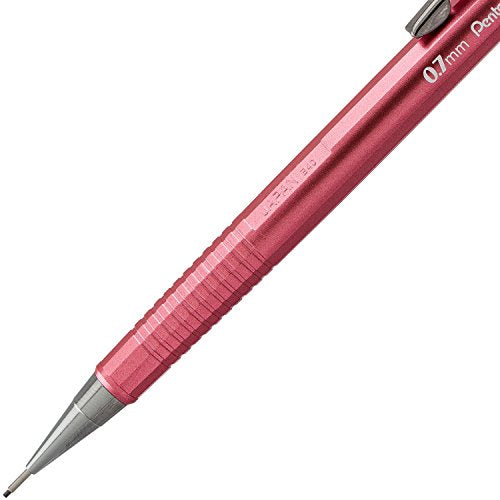 Pentel Sharp Mechanical Pencil (0.7mm) Metallic Rose Pink Barrel, Box of 12 (P207MP1)