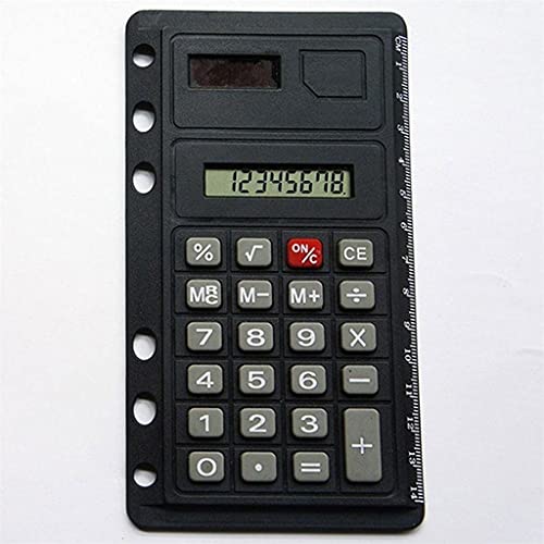 TEOYETTSF 8 Digits Solar Calculator Creative Loose Leaf Binder Spiral Calculator with Ruler School Office Supplies