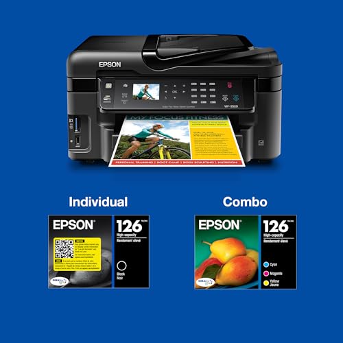 Epson T126120-BCS DURABrite Ultra Black and Color Combo Pack High Capacity Cartridge Ink