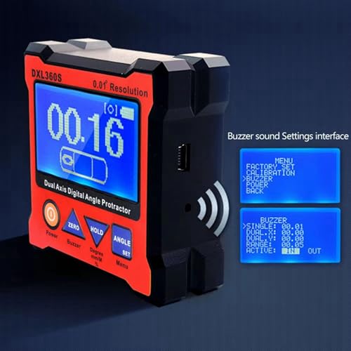 Xgsbvgdhw Dual Digital Angle Protractor Rechargeable Li-ion Battery