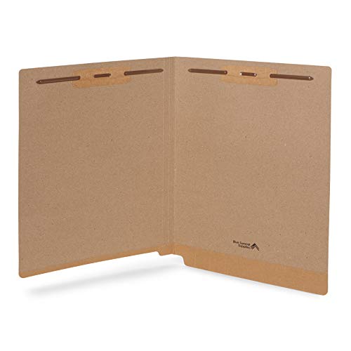 Blue Summit Supplies 50 Brown Fastener File Folders, Reinforced Metal Pronged Tab Files, Letter Size, Kraft