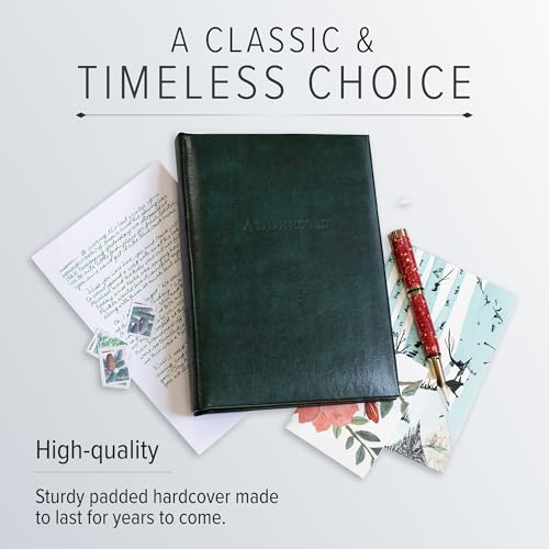Gallery Leather Large Address Book with Alphabetical Tabs up to 480 Records