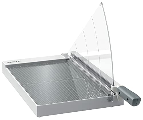 Leitz Precision Office Paper Cutter A4+, Guillotine, Cuts 15 Sheets, 381mm Cut Length, Precision Steel Blade, Premium Glass Base with Edge Glow & Blade Guard, 90210000