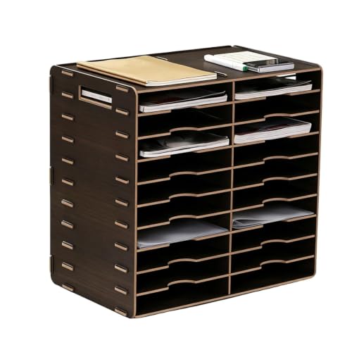 Asiwnshw 20 Compartments Mail Organizer, Desktop Bill Paper sorter