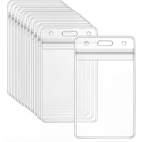 1000 Pack Extra Thick Name Badge Holder Resealable Plastic Easy Access Swipe Card Holders 2.5X 3.5in for Office Driver's Licenses & Passes