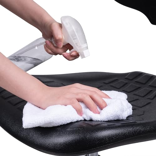 TAKE UR SEAT® Cleanroom Ergonomic ESD Chair Stool, Tilt Lumbar & Seat Depth Adjustment 18" Dia. Adjustable Fooring,HD Base,18" to 26" Height Adjustment (Med. Bench Height,Standard Casters)