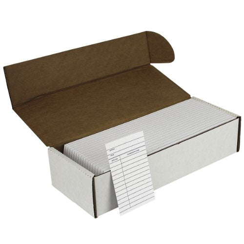The Library Store Book Cards 2 Column with Date Due and Borrower's Name White 1000 per Box
