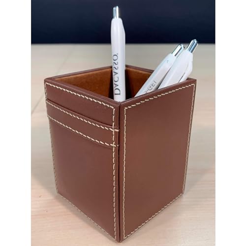 Dacasso Rustic Brown Leather Luxury 3 Piece Desk Set - Blotter Pad & Desk Mat Organization Essentials - Executive Decor and Surface Protector