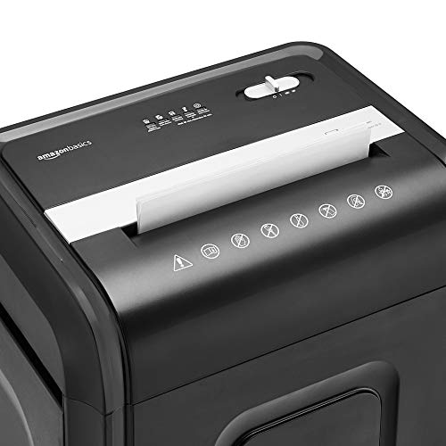 Amazon Basics 24-Sheet Cross Cut High Security Paper Shredder for Home Use, P-4 Security, CD and Credit Card Document Shredder with Pullout Basket, Black