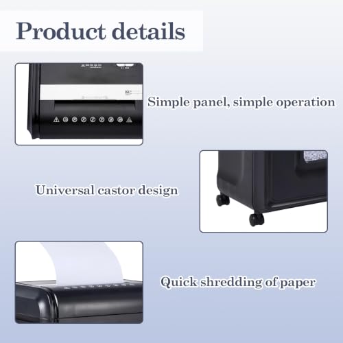 Primero Basics 18‑Sheet Micro‑Cut Paper Shredder for Home Office – P‑4 Security, 30‑Min Continuous Run, 7‑Gallon Bin, Portable on 360° Casters, Anti‑Jam, Quiet Micro‑Cut Document Shredder