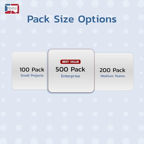 Bodno CR80 Mylar Adhesive Backed PVC Cards — 10 Mil Stickyback Overlay for Clamshell Proximity Cards | Printable, Peel & Stick | ID Badges, Access Control [200 Pack]