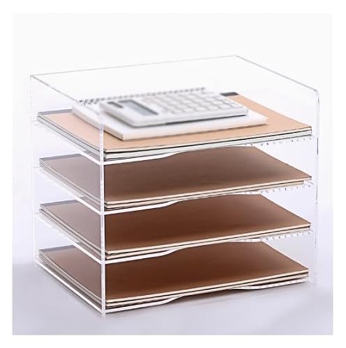 File Classification Organizer, 3/4/5 Layer Desktop File Organizer, Paper Sorter, Desktop Student Bookshelf, Paper Locker for Home, Classroom, Office, School(4tier)
