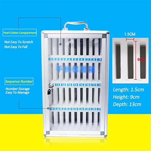 JOMRTS Mobile Phone Storage Box Wall- Mounted Pocket Chart Storage Locker Box with Safety Lock Classroom Table Office Storag,48 Slots (36 Slots)