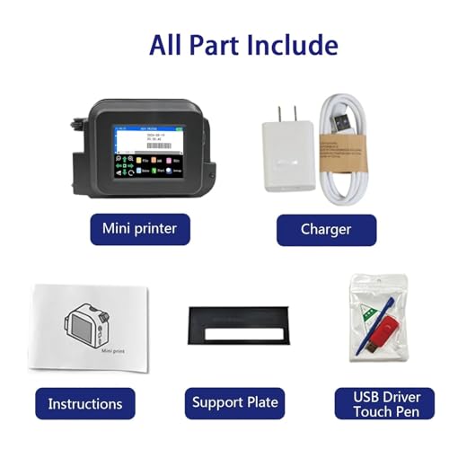 SHIHUANI 12.7mm Portable Mini Inkjet Printer with Fast Dry Ink for Logo Expire Date QR Barcode(Without Ink,AU)