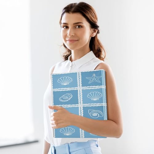 Xpdkjwd Shell Pattern 3 Ring Binder Can Hold 200 Letter Size Binders, Suitable for Home, Office, Dormitory, 2Pcs