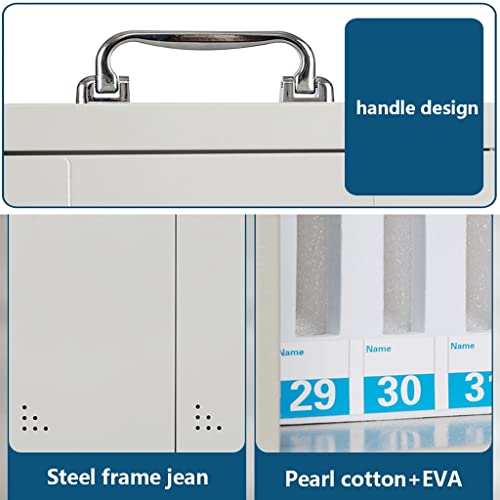 24/36 Bit Pocket Chart Cell Phones Storage Cabinet Wall Mounted Cell Phone Organizer Storage Locker Box with Safety Lock and Handle for Classroom Office (Color : Silver, Size : 36)