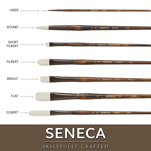 Seneca Artist Brush, Filbert 6 (1700FB-6) by Willow Wolfe, Professional Synthetic Bristle Paint Brush for Acrylic, Oil and Water Mixable Oil, Series 1700, 6 Filbert