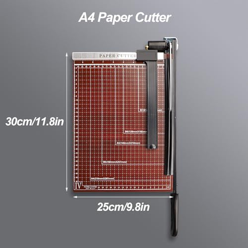 MTTXY A4 Guillotine Paper Cutter Trimmer with Blade Lock & Bezel Movement for Cardstock, Photo Paper, Office and Heavy Duty Use, 15 Sheet Capacity