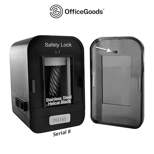 OfficeGoods Electric Pencil Sharpener, Battery or Cord Powered, Black