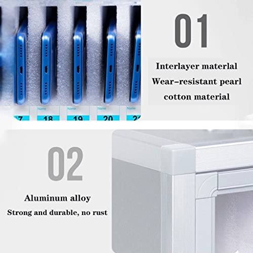 Mobile Phone Safe Deposit Box Pocket Chart Storage Cabinet, Student Storage Box, Wall-Mounted with A Locked Can Be Carried by Hand for Classroom Office (Size : 60)