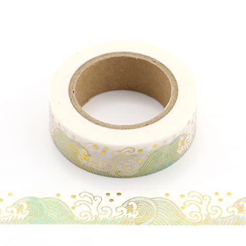 VIAENKFG Masking Washi Tape Decorative Gold Adhesive Decora DIY Scrapbooking Sticker Label