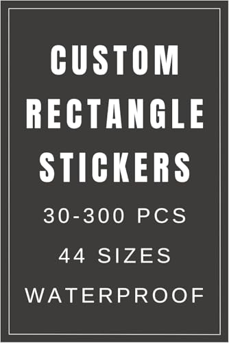 Custom Rectangle Stickers Labels for Business Logo, 66 Sizes, 1-10 in