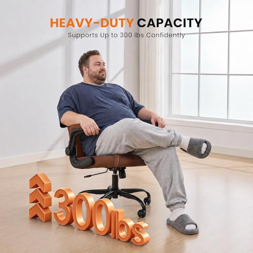 Deroavixe Executive Office Chair, Leather Home Office Desk Chair