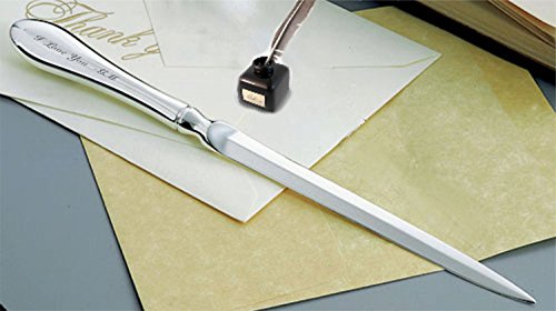 Personalized Elegant Silver Letter Opener Custom Engraved Free - Desk Accessory - Business or Corporate Gift with Free Engraving - Ships from USA