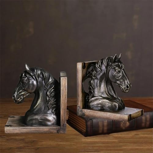 Book Organizer Horse Decorative Bookends Heavy Duty Book Ends to Hold Books Perfect Stopper