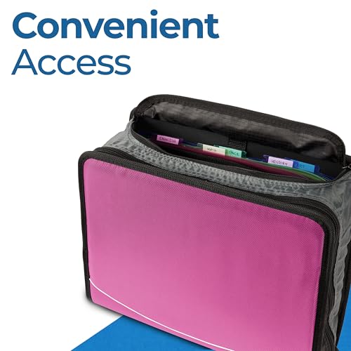 Case-it School Zipper Binder | 3" O-Rings | 600-Sheet | D-146 Light Pink