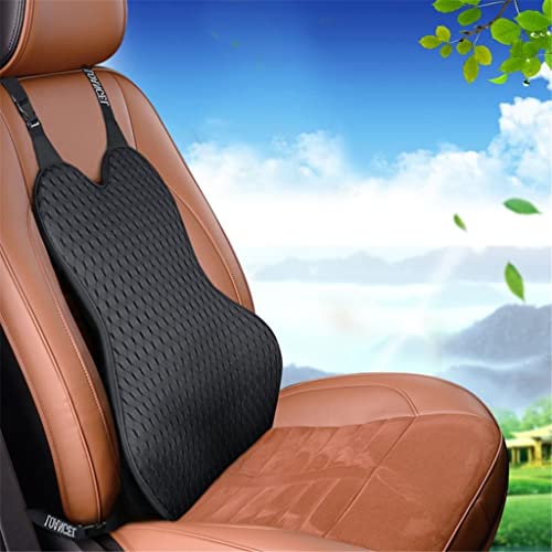 ZSRUIKJN Car Waist Back Pillow Memory Foam Seat Lumbar Cushion Pillows Soft Support for Office Chair with Adjustable Straps