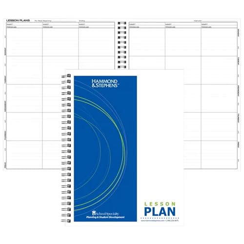 Casafoyer 6-Subject Lesson Plan Book for Teachers, 8.5x11 in, 40-Week Teacher Planner Book, Green/Blue, Case of 2