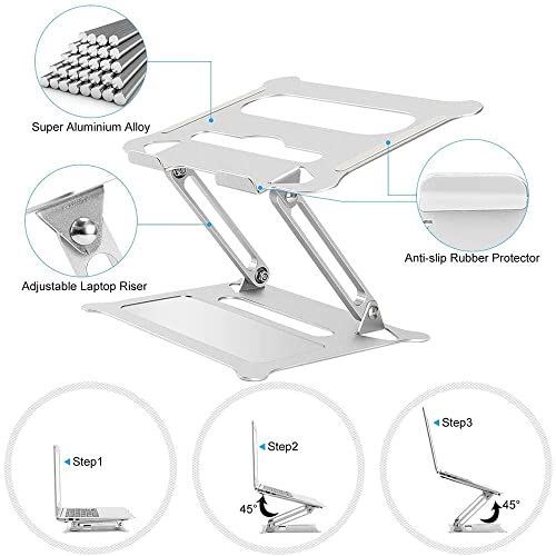 VCDUXMQLK Laptop Stand Adjustable Notebook Computer Riser Holder for Tablet Portable Aluminum Support