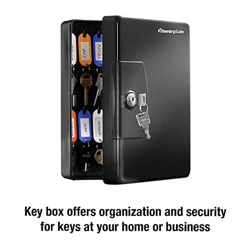SentrySafe Key Box, Small Key Lock Box, 0.06 Cubic Feet, KB-25, Black, 25 key capacity