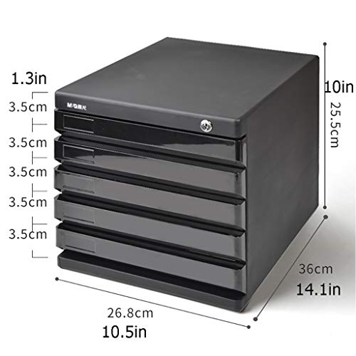 noxozoqm Desktop Cabinet 4 Drawers with Safety Lock, Desk Organizer File Cabinet Office Supplies Desktop Storage Organizer Box. (Color : Black)