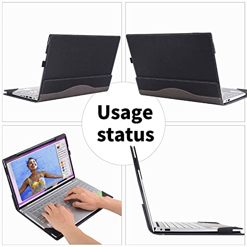 Laptop Cover Case for 17.3 inch Hp Laptop 17s-cu 17-cn cp&Hp Envy 17t / Hp 470 G8 G9 Protective Sleeve Bag PU Leather Case (Black)