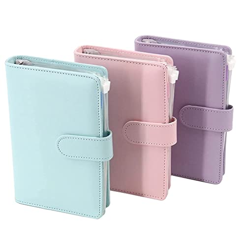 ONMYJFD A6 Notebook Binder Translucent Waterproof Loose Leaf Zipper Bag Binder Pocket Binder