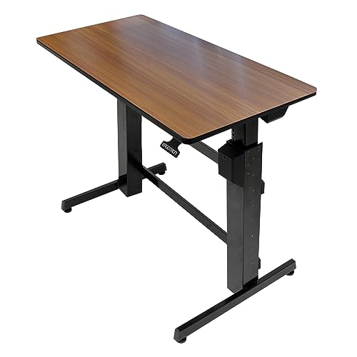 Ergotron – WorkFit-D Standing Desk, Height Adjustable Sit Stand Ergonomic Desk – Walnut