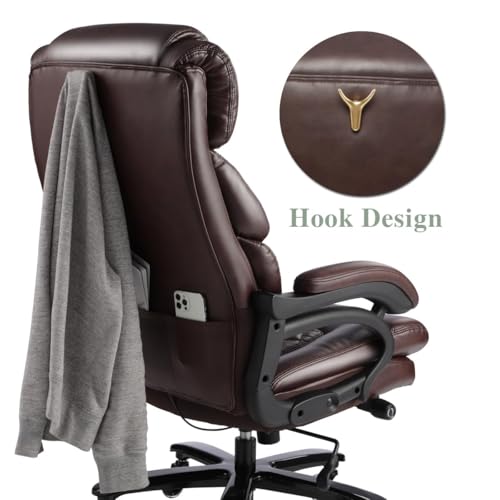Qusaphy Big and Tall Office Chair for Heavy People, Executive Office Chair, 360 Swivel, Heavy Duty Casters