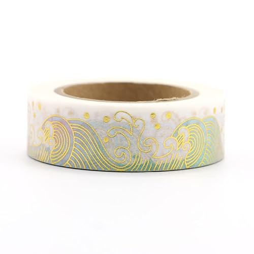 VIAENKFG Masking Washi Tape Decorative Gold Adhesive Decora DIY Scrapbooking Sticker Label
