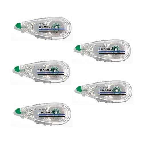 Tombow CT-CAX4-5P Pencil Correction Tape MONO Mono Air Refill Type, 0.17 inches (4.2 mm), 5 Pieces