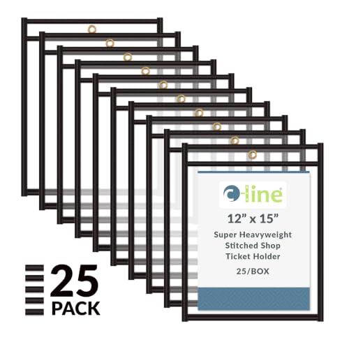 C-Line Clear Shop Ticket Holders, 12 x 15, Black Edge, 25/Box (46125)