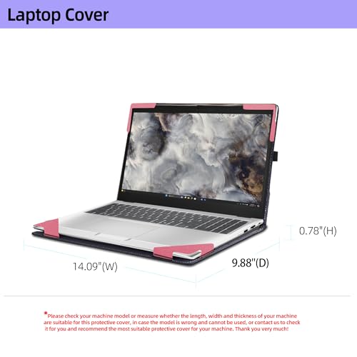 Laptop Case for Dell Pro 16 Plus Laptop PB16250 PB16255 16” All Inclusive Drop Case PU Leather Inside Pocket Cover (Pink)