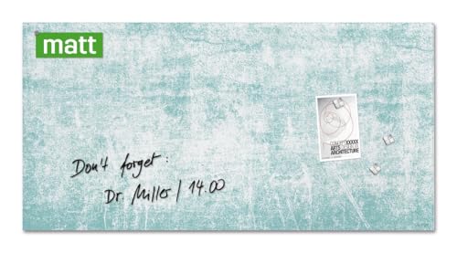 Sigel GL287 Premium Glass Magnetic Board, Matt Surface, 91 X 46 Cm, Easy Mounting, Turquoise - Artverum