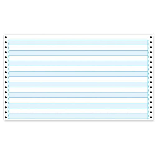 TOPS Continuous Blue Bar Computer Paper, 1 Part, Heavyweight Paper, 14.88 x 11 Inches, 2700 Sheets, Blue/White (5432)
