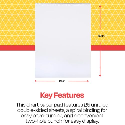 Casafoyer - 85325 Chart Tablet, 24 x 32 Inches, Unruled, 25 Sheets - Pack of 2