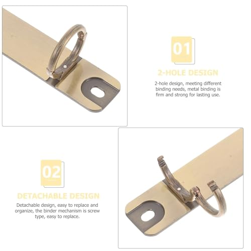 Ring Binder Mechanism Pack of 10 Detachable 2 Ring Metal Spine Bar File Holder for Planner