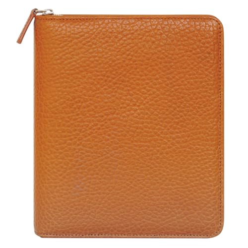 FranklinCovey - Alex Ring-Bound Binder for FranklinCovey Planners | Leather with Zipper Closure (Classic, Saddle)